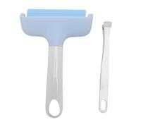FAUOSWUK Rubber Brayer Roller, Silicone Roller and Tweezers Kit, Boat Flooring Install Printmaking Painting Stamping Wallpaper Gluing for Bubble Removal, Gripping and Lifting Threads (Light Blue)