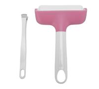 FAUOSWUK Rubber Brayer Roller, Silicone Roller and Tweezers Kit, Boat Flooring Install Printmaking Painting Stamping Wallpaper Gluing for Bubble Removal, Gripping and Lifting Threads (Pink)