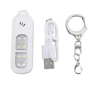 FAUOSWUK Security Alarm Keychain, 130DB Loud Personal Safety Alarm with 3 Color LED Lights and Design, for Night Running and Emergency Defense (White)
