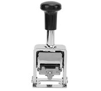 FAUOSWUK Self Inking Number Stamp, Automatic Numbering Stamp 5 Digit Zinc Alloy Durable Handle with Glossy Rubber Design for Banking Accounting