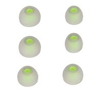 FAUOSWUK Silicone Replacement Earbuds Soft 6 Pcs Noise Reducing Eartips for Earphones L M S Sizes (Green Gray)