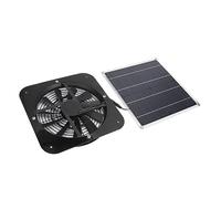 FAUOSWUK Solar Powered Panel Fan Durable Solar Exhaust Fan, Rainproof 100W Kit for Greenhouse Shed, 10.4" for Shed (Black)