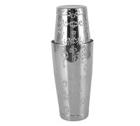 FAUOSWUK Stainless Steel Cocktail Shaker, Engraved Martini, Silver