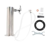 FAUOSWUK Stainless Steel Draft Beer Tower, 3 Inch Single Hole Dispenser Kit with Circular Design for Parties Pubs Restaurants Home Gatherings (Silver)