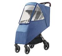FAUOSWUK Stroller Rain Cover, Universal Windproof Coldproof Pushchair Rain Cover with Breathable Transparent Fabric for Baby Stroller Travel Protecting (Linen Blue)