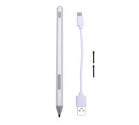 FAUOSWUK Stylus Pen, 4096 Pressure Levels Rechargeable Active Stylus with Magnetic Attachment and Customizable Key, for Devices Supporting MPP2.0 Protocol (Silver)