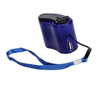 FAUOSWUK USB Hand Crank Phone Charger, Portable Emergency Manual Charger with Red LED Light for Outdoor Camping Hiking Travel (Blue)