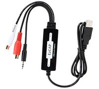 FAUOSWUK USB Record Card, with 3.5mm Interface and AV Port Jack for Direct Recording From Tape Player to PC