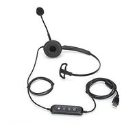 FAUOSWUK USB Telephone Headset Monaural Noise-Canceling for Skype Chat and Conference Calls Comfortable Fit