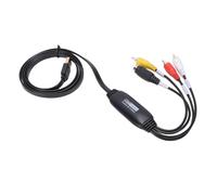 FAUOSWUK VHS to Digital Converter, USB2.0 AV to USB C Video Catch Card, Convert VCR DVD Hi8 Camcorder Tapes Digital, with 1080P Output, for Computer Laptop