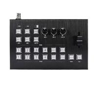FAUOSWUK Video Switcher, SDI HD Multimedia Live Streaming Switcher with 1 Way SDI Input 3 HD Inputs 2 HD Outputs, for Broadcast Television Program Production Interview Live Streaming (GB Plug)