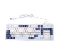 FAUOSWUK Wired Keyboard, RGB Backlit USB Computer Keyboard with Knob Function, for Wins OS Gaming Typing