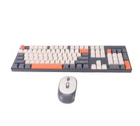 FAUOSWUK Wireless Keyboard and Mouse Combo, 2.4G Wireless Plug and Play Ergonomic Keyboard and Mouse Set with Engraved Keys and 10M Range, for Computer Laptop PC Desktop (Type 2)