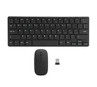 FAUOSWUK Wireless Keyboard and Mouse Set, 2.4G USB Receiver 64 Keys Ergonomic Design Portable with White and Blue Characters Double Sided Screen Printing