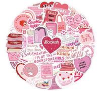 FAURAPMNG 120 Pcs Pink Bookish Stickers Cute Book Sticker Booktok Reading Stickers for Woman, Book Lover, Gifts, Adult (Pink)