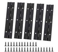 FAURAPMNG 6 Inch Long Stainless Steel Continuous & Piano Hinges, 5 PCS Hinges Cabinet Door Hinges, Heavy Duty Nickle Continuous Hinges Piano Boat Hinge, Folding Cabinet Door Butt Hinge with Screw