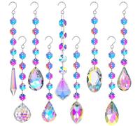 FAURAPMNG 9 Pieces Sun Catchers, Colorful Crystals Suncatcher Prisms Hanging for Window Crystal Ball Prism Rainbow Maker Pendants for Home Office Wedding Party Garden Christmas Tree Decoration