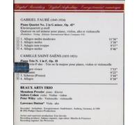 Faure:Piano Quartet no. 2 / Saint-Saens:Piano Trio no.1 Beaux Arts Trio