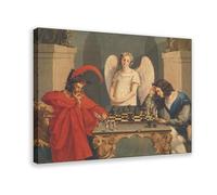 Faust And Mephistopheles Playing Chess Canvas Art Poster And Wall Art Picture Print Modern Family Bedroom Decor 16x24inch(40x60cm)