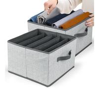 Faustyle Drawer Organisers - Pack of 2 wardrobe storage organizer with Sturdy Fabric & Foldable Cardboard Inserts - Organiser storage for Underwear, Clothes, Shirts & Trousers…
