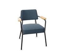 Fauteuil Dining Chair Tress Steel Blue Melange/Natural Oak/Deep Black