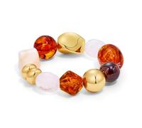 FAUTHENTICUTE Chunky Beaded Bracelets for Women, Retro Mixed Resin Beads Bracelet, Trendy Stretchy Womens Bracelet for Daily Wear Boho Jewelry Gifts