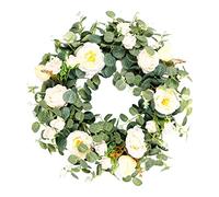Faux Artificial Eucalyptus Wreath Fake Leaves Door Hanging Garland Decor