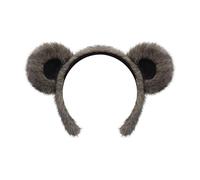 Faux Bear Ears Headband & Short Tail Set Animal Cosplay Costume For Halloween Christmas Party Accessories Plush Bear Ears Headband