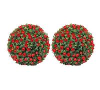 Faux Boxwood Balls Plants - 25 cm Artificial Boxwood Topiary Ball | Waterproof Fake Boxwood Topiary Leaf Plants, Hanging Ornaments and Accessories for Garden Wedding Balcony Backyard