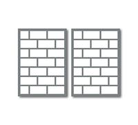 Faux Brick Stencil Set - Includes 2 Wall & Floor Stencils for Painting Large Pattern Designs - Great for Brick & Patio (13" L x 18" H)