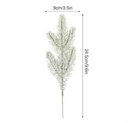 Faux Cedar Branches for Christmas Decor, Artificial Pine | Stems with Snowy Greenery for DIY Wreath Garland, Plastic for evergreen Picks for Holiday Floral Arrangement and Xmas Tree