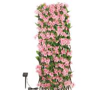 Faux Cherry Blossom Trellis With Solar Powered Lights - Artificial Flower Garden Decoration With 75 Leds - Measures H180 X 90Cm