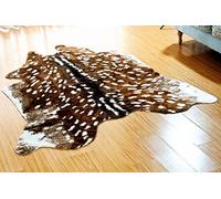 Faux Cowhide Rug Animal Skin Area Rug Deer Rug Cow Hides and Skins Rug Sika Deer Carpet for Home Livingroom 6.1x5ft