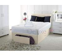 Faux Cream Leather Divan Bed Including MATTRESSES | HEADBOARD | Storage Drawers by Comfy Deluxe LTD (4FT 0 Drawers, Cream Leather)