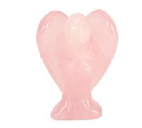 Faux Crystal Angel Figurine, Exquisite Handmade Angel Healing Statue for Caring People Crystal Collection (Rose Quartz)