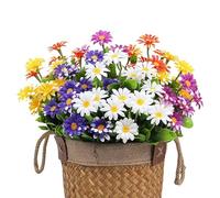 Faux Daisies - Faux Daisy Bouquet for Tabletop | UV Resistant Realistic Fake Bouquet, Table Centerpieces Decorations for Porch Parties Weddings
