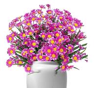 Faux Daisies - UV Resistant Artificial Shrubs, Vibrant Outdoor Silk Greenery Sprays with Flexible Stem Support, Brightens Exterior Landscaping Aesthetics, Ideal for Garden Porch Window Boxes