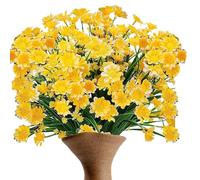 Faux Daisies - UV Resistant Artificial Shrubs, Vibrant Outdoor Silk Greenery Sprays with Flexible Stem Support, Brightens Exterior Landscaping Aesthetics, Ideal for Garden Porch Window Boxes