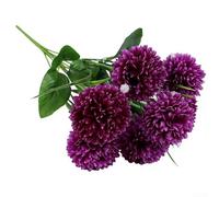 Faux Dandelion Bouquet With 7 Stems For Wedding Tablescape Home Decor Centerpiece Styling Artificial Flower Arrangement(purple-red)
