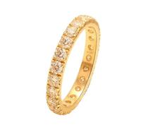 Faux Diamond Rings, Womens Rings Dainty 18K Yellow Gold with 1ct Round Created Diamond Size K 1/2