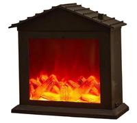 Faux Fireplace Fireplace Realistic Flameless Led Small Electric Battery Operated Or Usb Mini House Shape Decorative for Christmas Living Room Decor