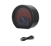 Faux Fireplace Ornament Candle Holder, Creative Artificial Decor | Home Mantel Tabletop, Stylish Black ABS Craft Piece Mimicking Real Fire, Compact 18x12x12cm