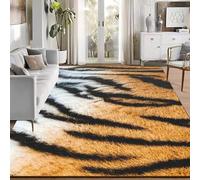 Faux for tiger Skin Rug 4x6ft for crystal Velvet Soft Texture(A)