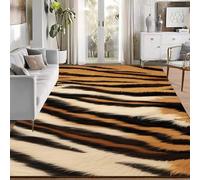 Faux for tiger Skin Rug 4x6ft for crystal Velvet Soft Texture(D)
