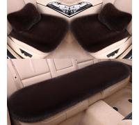 Faux Fox Fur Car Seat Cushion, Universal Seat Pads, Coffee, 5 PCS Set | Fluffy Thick Plush, Non-Slip with Buckles, Warm, Soft & Comfortable, Autumn Winter Car Interior Decoration