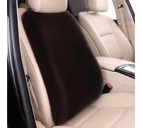 Faux Fox Fur Car Seat Cushion, Universal Seat Pads, Coffee, Backrest | Fluffy Thick Plush, Non-Slip with Buckles, Warm, Soft & Comfortable, Autumn Winter Car Interior Decoration