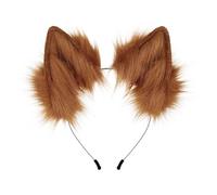 Faux Fur Animal Ear Headband, Handmade Plush Wolf Fox Ear Headband, Cosplay Costume Headpiece for Halloween Party Dress Up
