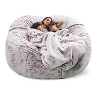Faux Fur Bean Bag (No Filler), Adults Luxurious Giant 5/6/7ft Huge Bean Bag Chair, Ultra Soft Bean Bag Chair, Multiple Colors To Choose From