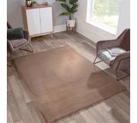 Faux Fur Beige Plain Shaggy Polyester Easy To Clean Rug For Living Room And Bedroom-80Cm X 150Cm
