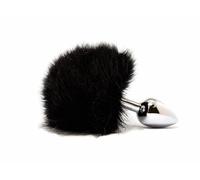 Faux Fur Black Bunny Tail Butt Plug Cosplay Stainless Steel Small Butt Plug for Couples
